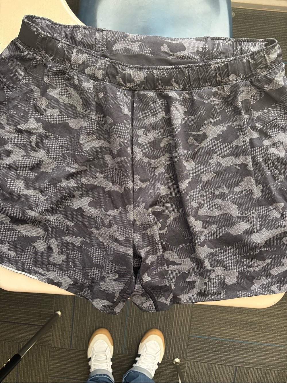 Lululemon Men’s Black Camo Athletic Shorts with Built in Shorts
